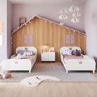 Kit 2 Camas Solteiro Para Colchão 88x188cm Com Mesa De Cabece