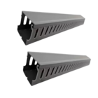 Kit 2 Canaleta 1metro Cada Vent Cinza 30x30x100mm  (axlxc)