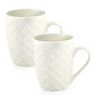 Kit 2 Canecas Branca Diamond 340ml Porcelana Lyor