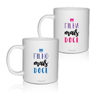 Kit 2 Canecas Brancas Personalizadas Dia Das Crianças Filhos