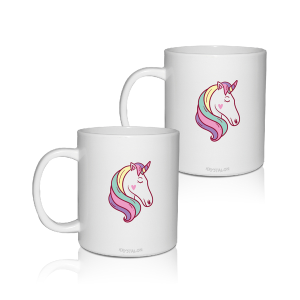 Kit 2 Canecas Brancas Personalizadas Dia Das Crianças Unicórn