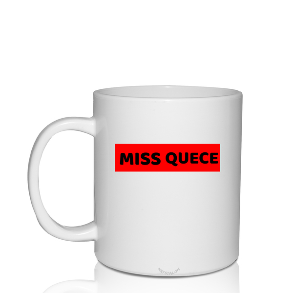 Kit 2 Canecas Brancas Personalizadas Miss Quece