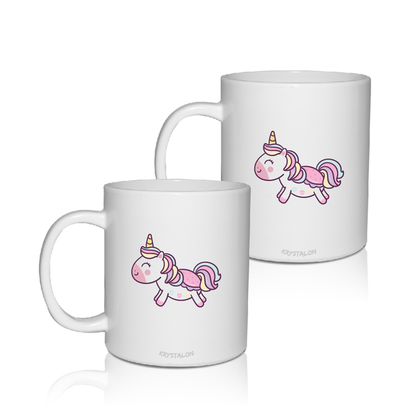 Kit 2 Canecas Brancas Personalizadas Unicórnio Voador Dia Das