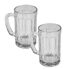 Kit 2 Canecas Chopp Cerveja Vidro Transparente 400ml Beber El