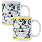 Kit 2 Canecas De Porcelana Olímpia Preta E Branca 330ml Lyor