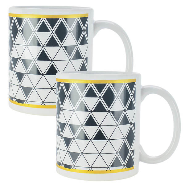 Kit 2 Canecas De Porcelana Olímpia Preta E Branca 330ml Lyor