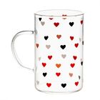 Kit 2 Canecas De Vidro Borossilicato Resistente Love 280ml