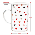 Kit 2 Canecas De Vidro Borossilicato Resistente Love 280ml