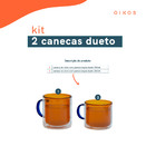 Kit 2 Canecas De Vidro De Café Ou Chá Parede Dupla Dueto - Oi