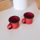Kit 2 Canecas Esmaltada Mini Caneca De Ferro Xícara Café Chá