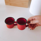 Kit 2 Canecas Esmaltada Mini Caneca De Ferro Xícara Café Chá