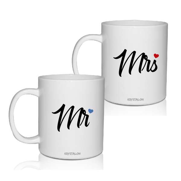 Kit 2 Canecas Personalizadas Acrílico Mr&mrs- Para Dia Dos Na