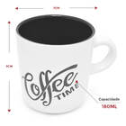 Kit 2 Canecas Porcelana 180ml Coffe Time Colors Lyor Preto