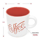 Kit 2 Canecas Porcelana 180ml Coffe Time Colors Lyor Vermelho