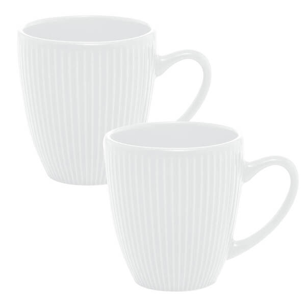 Kit 2 Canecas Xícaras De Cerâmica Roma Lyor 210ml Branco