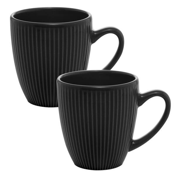 Kit 2 Canecas Xícaras De Cerâmica Roma Lyor 210ml Preto