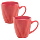 Kit 2 Canecas Xícaras De Cerâmica Roma Lyor 210ml Vermelho