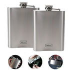 Kit 2 Cantil De Bolso Em Inox Frasco Whiskeira Porta Bebida