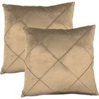 Kit 2 Capa De Almofada Suede Aveludada Drapeada 45x45cm Castor