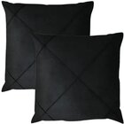 Kit 2 Capa De Almofada Suede Aveludada Drapeada 45x45cm Preto