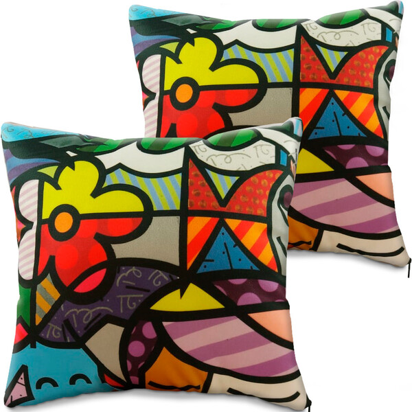 Kit 2 Capas Almofada Decorativa Para Sala Com Ziper Suede 45x