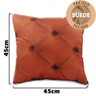 Kit 2 Capas Almofada Decorativa Para Sala Com Ziper Suede 45x