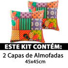 Kit 2 Capas Almofada Decorativa Para Sala Com Ziper Suede 45x