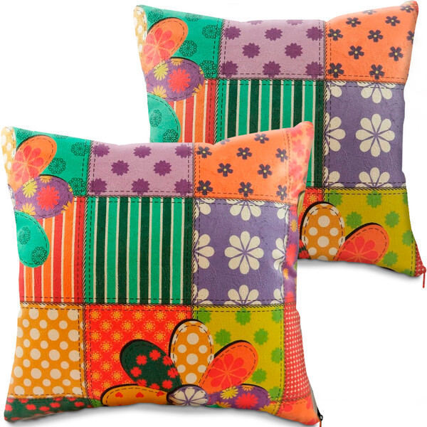 Kit 2 Capas Almofada Decorativa Para Sala Com Ziper Suede 45x