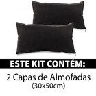 Kit 2 Capas Almofada Decorativa Para Sala Ziper Suede 30x50 B