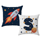 Kit 2 Capas Almofadas Astronauta Nome Personalizado 45x45 Id