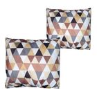 Kit 2 Capas De Almofada 40x40cm Suede Com Estampa Geométrico