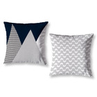 Kit 2 Capas De Almofada Decoração Estampada Geométrica Cinza