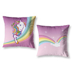 Kit 2 Capas De Almofada Decorativa Infantil Menina Unicórnio
