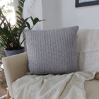 Kit 2 Capas De Almofada Geométrica Terracota Tricot Cinza