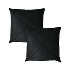 Kit 2 Capas De Almofada Veludo Drapeada 50x50 Preto