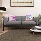 Kit 2 Capas De Almofadas Infantil Estampada Unicórnio Rosa