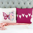 Kit 2 Capas De Almofadas Para Sofá 40x40 Borboleta Branco