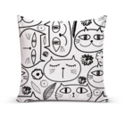 Kit 2 Capas De Almofadas Para Sofá 40x40 Gatinhos Branco