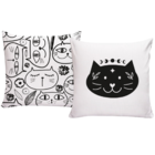 Kit 2 Capas De Almofadas Para Sofá 40x40 Gatinhos Branco