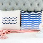 Kit 2 Capas De Almofadas Para Sofá 40x40 Mar Branco