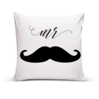 Kit 2 Capas De Almofadas Para Sofá 40x40 Mr E Mrs Branco