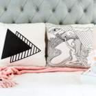 Kit 2 Capas De Almofadas Para Sofá 40x40 Triângulo Branco