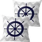 Kit 2 Capas De Almofadas Timão Azul Navegação Marítima