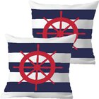 Kit 2 Capas De Almofadas Timão Vermelho Navegação Marítima