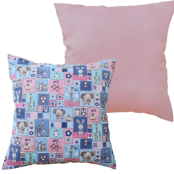 Kit 2 Capas P/ Almofada Quarto Bebê 45x45 Rosa