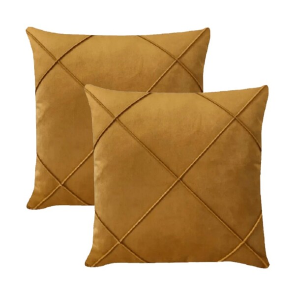 Kit 2 Capas Para Almofada Drapeada Em Veludo Quadrada 43x43 C