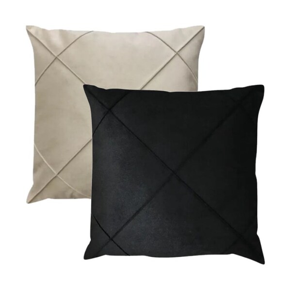 Kit 2 Capas Para Almofada Drapeada Em Veludo Quadrada 43x43 C