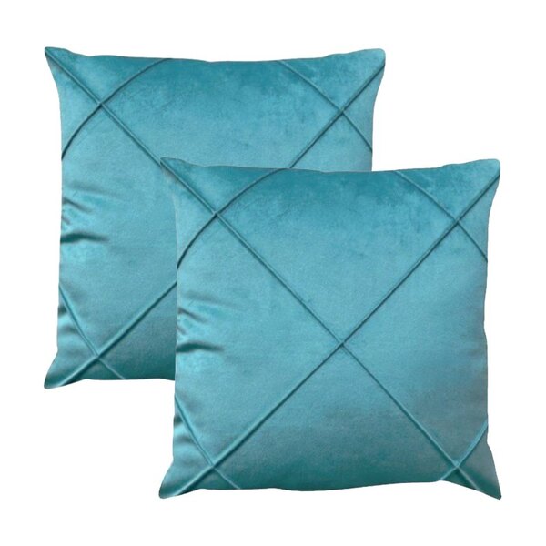 Kit 2 Capas Para Almofada Drapeada Em Veludo Quadrada 43x43 C