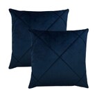 Kit 2 Capas Para Almofada Drapeada Em Veludo Quadrada 43x43 C