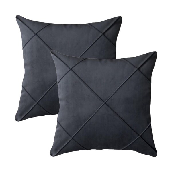 Kit 2 Capas Para Almofada Drapeada Em Veludo Quadrada 43x43 C